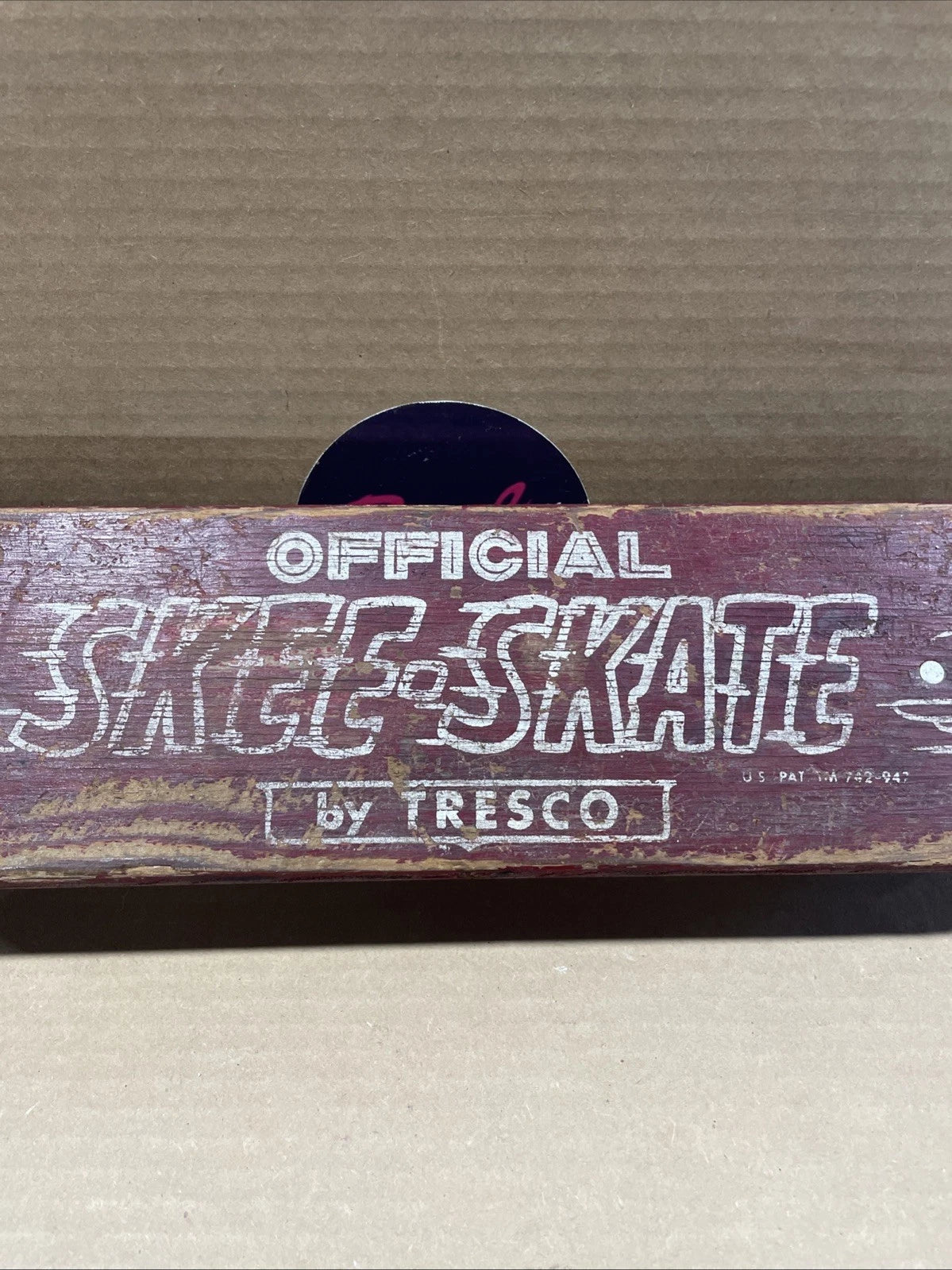 Vintage Official Skee-Skate By Tresco Wood Skateboard
