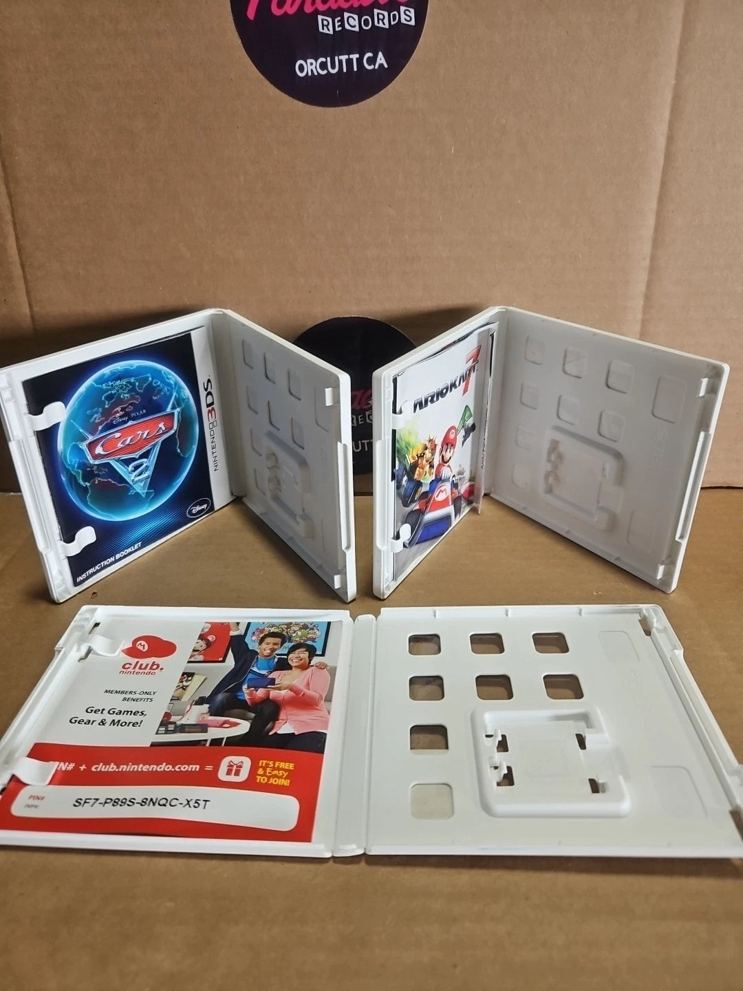 Nintendo 3DS EMPTY Case Lot Of 3 Mario Kart Cars 2 Sonic Generations