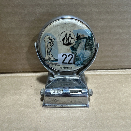 Vintage Metal Perpetual Flip Calendar Wyoming
