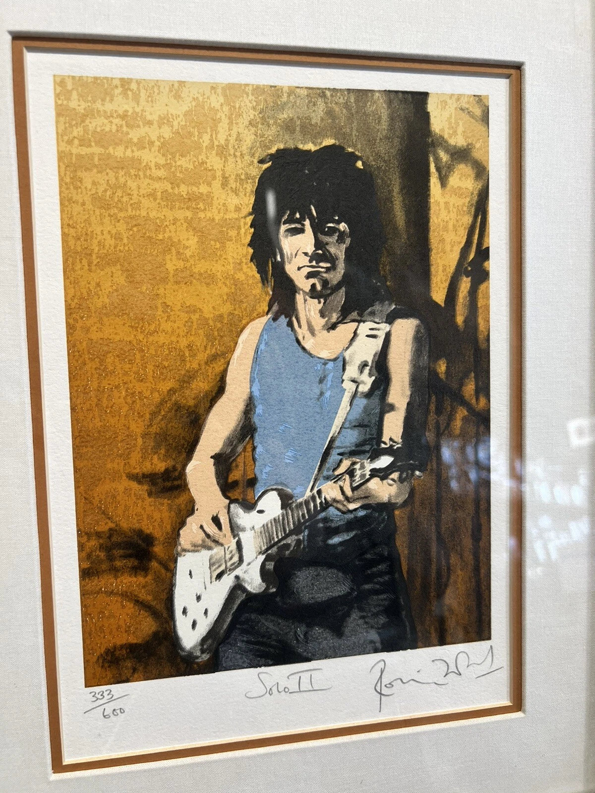 Ronnie Wood Rolling Stones Autographed Rare Solo II Screenprint #333/600 COA