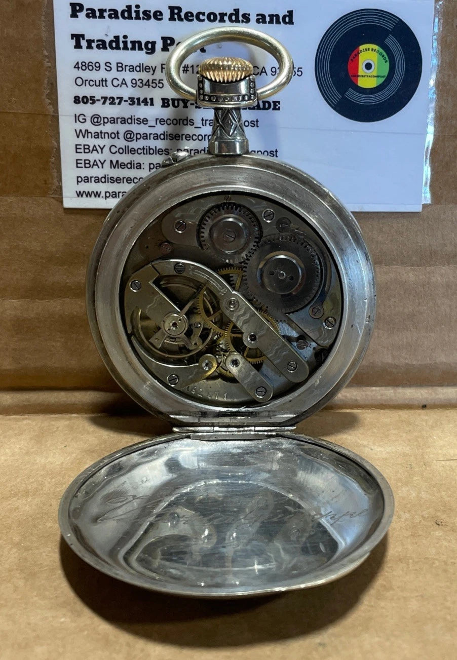 Frainier Anti-Magnetique Pocket Watch 162071 Rare Vintage Working Tested Silver