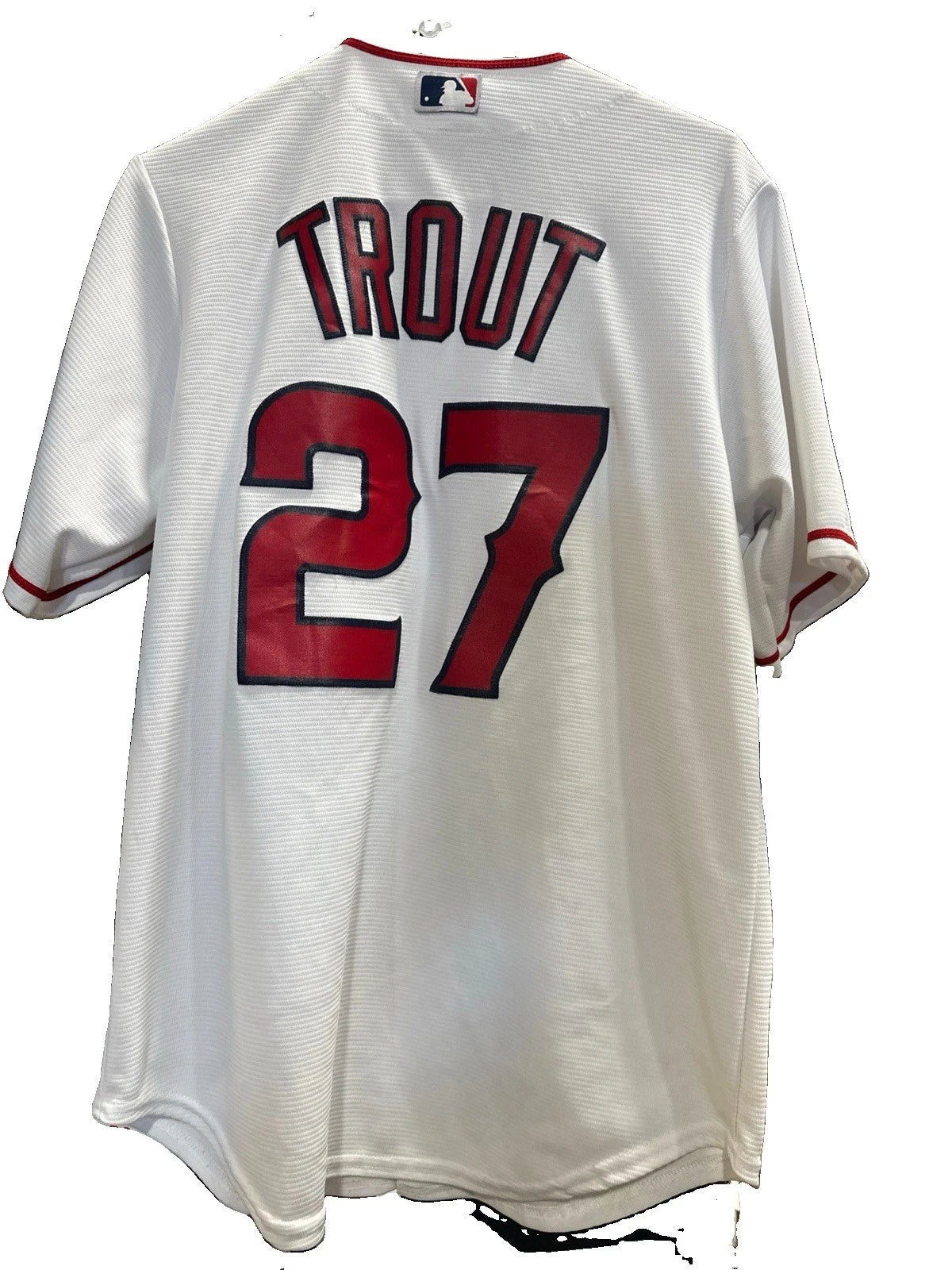 Majestic Los Angeles Angels Mike Trout #27 MLB Cool Base Jersey White Size M