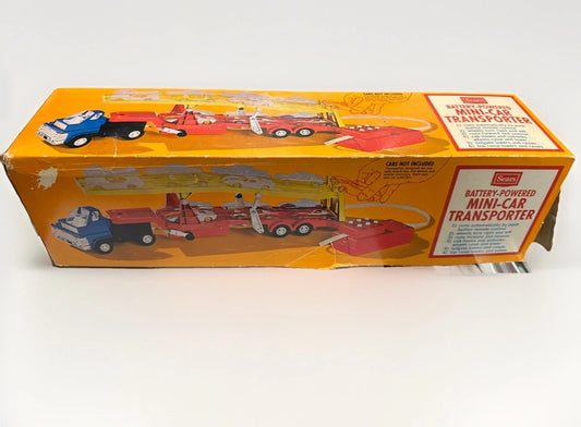 VTG Sears toy Battery-Powered Mini-Car Transporter intact 1970's CAR WORKS