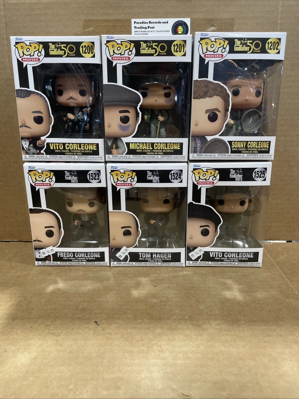 Funko Pop! The Godfather Set #1200-1202 & #1523-1525 Lot Of 6