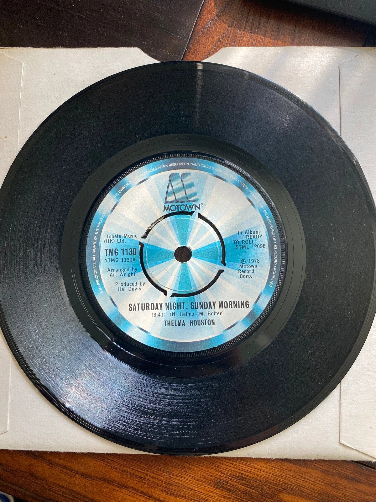 Saturday Night, Sunday Morning THELMA HOUSTON TMG 1130 7” UK PRESS