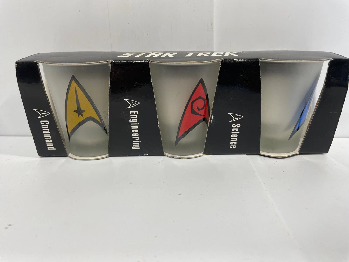 STAR TREK Shot Glasses (Set Of 3) The Experience '2003' Frosted NEW