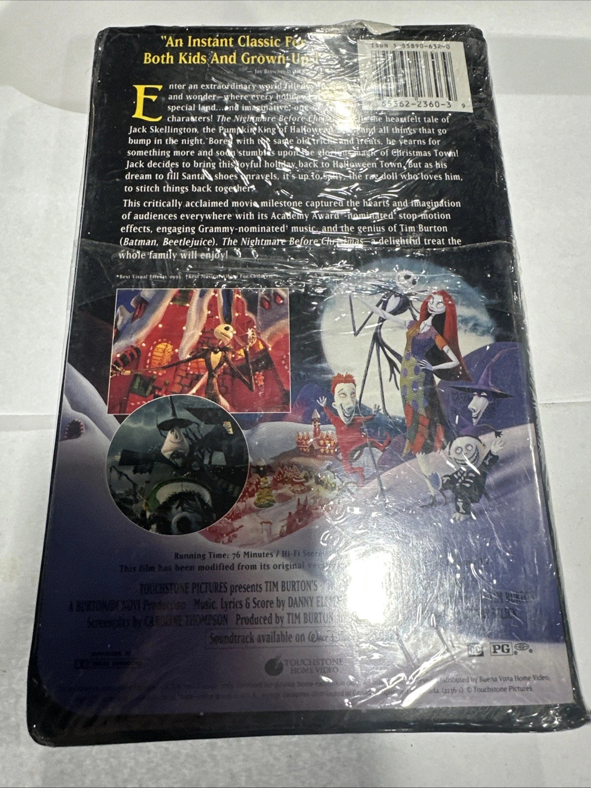 The Nightmare Before Christmas VHS Tape, 1994 Tim Burton Disney NEW Hype Sticker