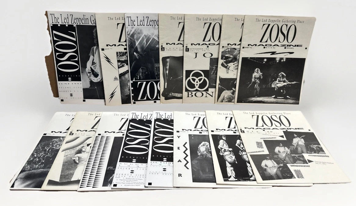 Led Zeppelin Fanzine - Zoso Magazine- Lot of 15 Issues - Very rare!