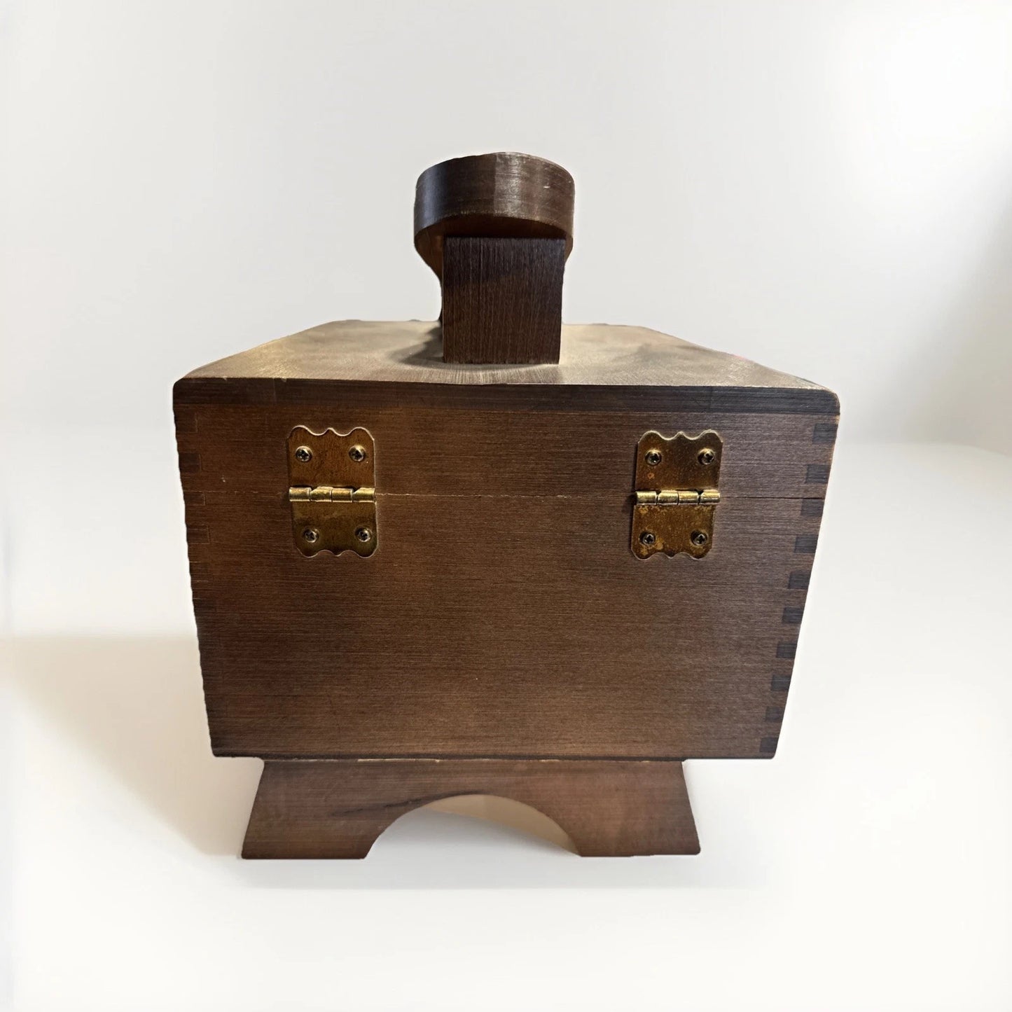 Vintage Kiwi Hand Crafted Shoe Groomer Wooden Shoe Shine Box w/2 brushes Polish.