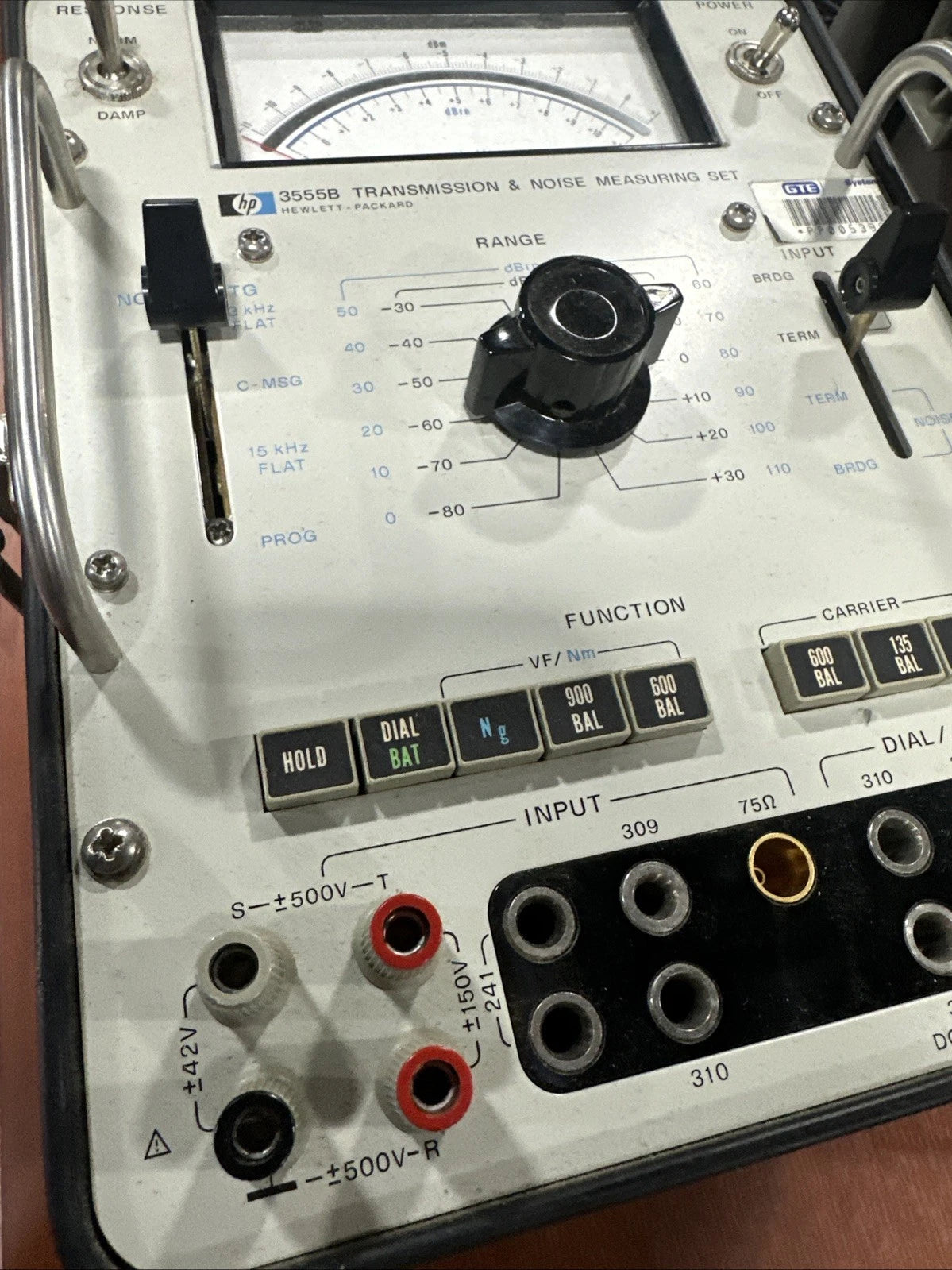 HEWLETT PACKARD TRANSMISSION AND NOISE MEASURING SET P/N: 3555B FOR PARTS