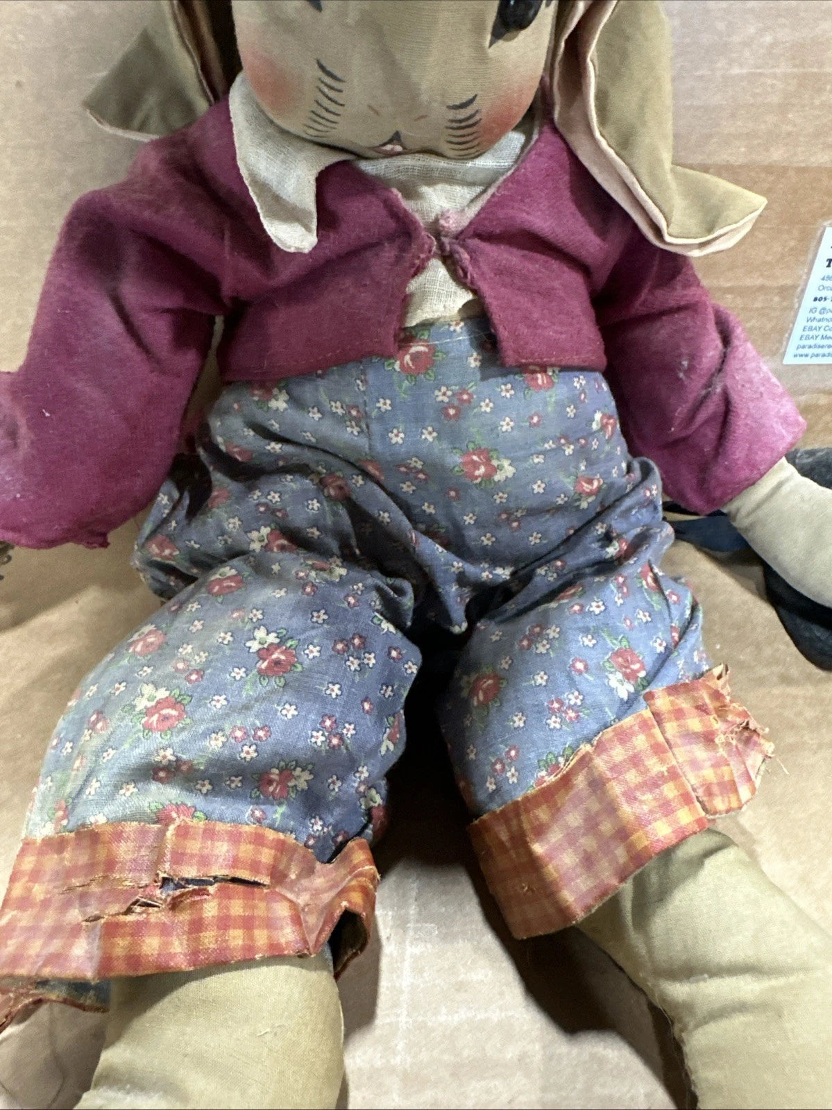 Vintage Uncle Wiggly Cloth Doll Georgene 18”