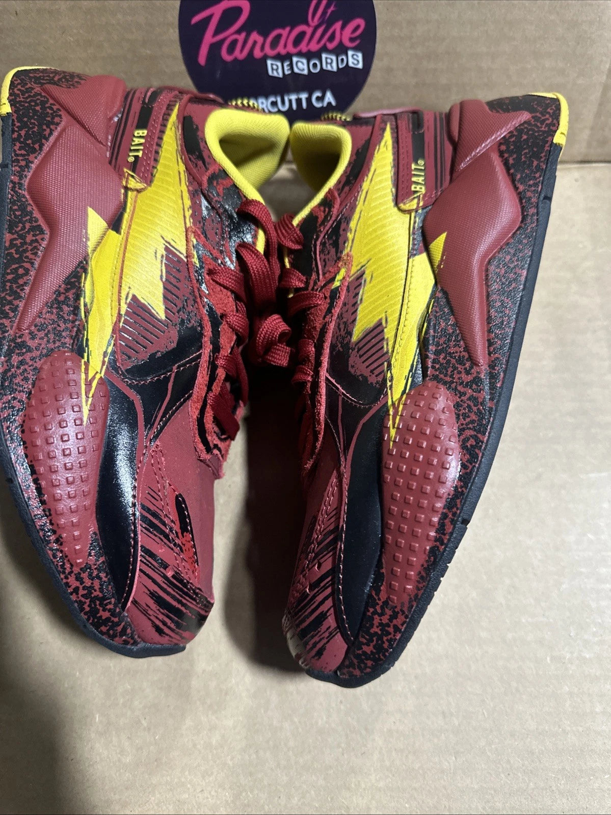 Size 7.5- PUMA RS-X THE FLASH DC X BAIT RED DAHLIA, With Flash Ring & Symbol Lot