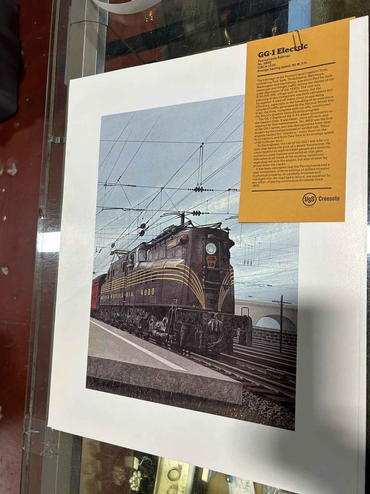 Vintage Lot of 6 USS Creosote Artist Locomotive Train Prints
