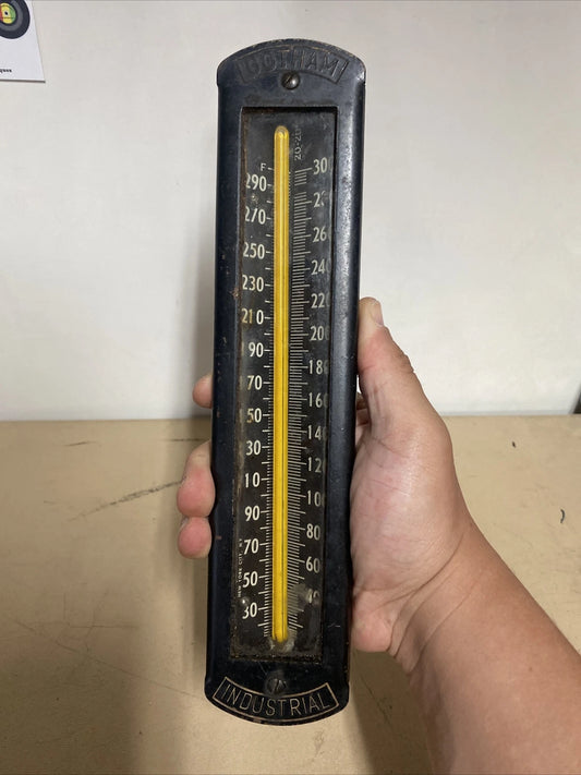 Vintage STEAMBOILER Thermometer GOTHAM Antique Steampunk Industrial GAUGE