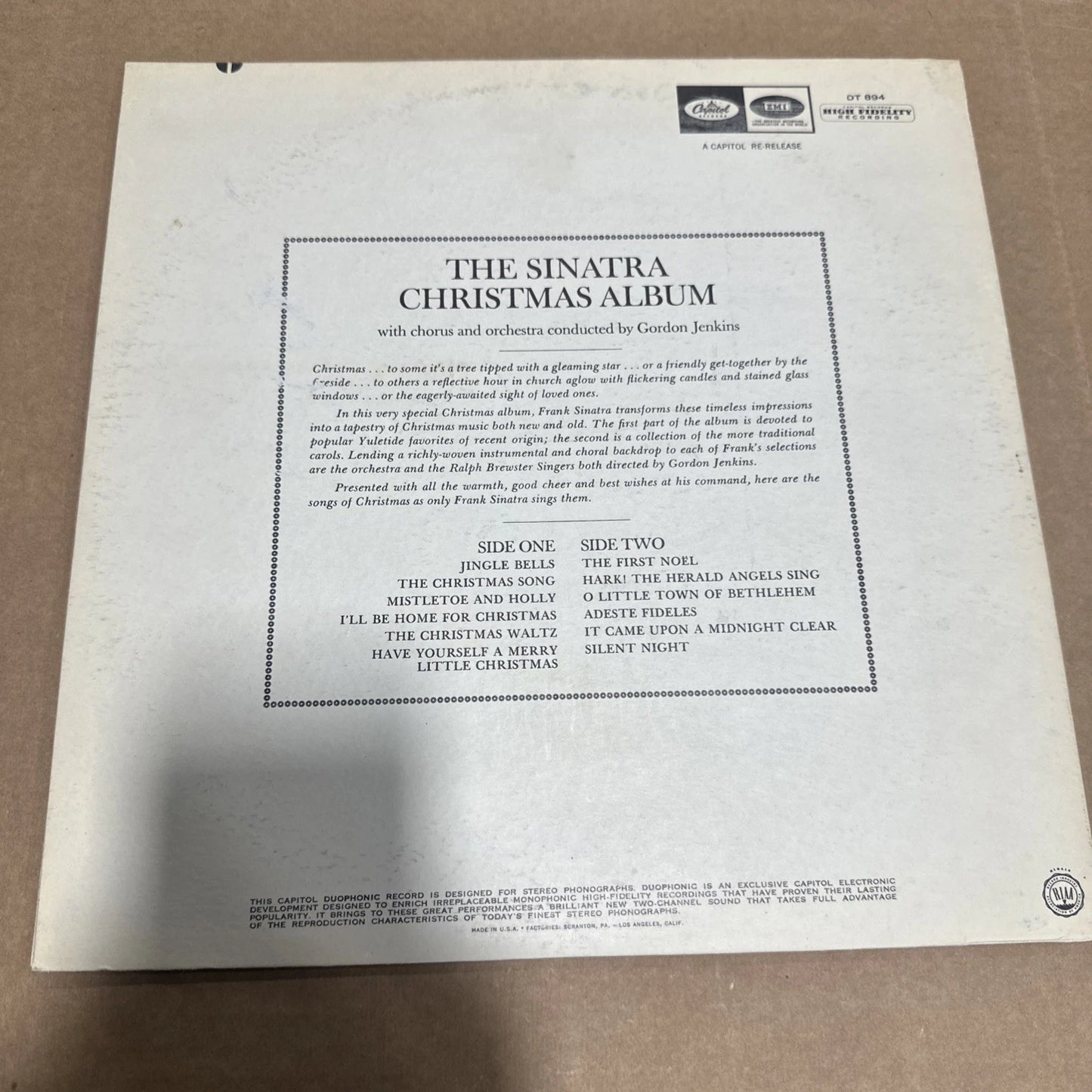 1957- "The Sinatra Christmas Album" By: Frank Sinatra ~ Vinyl Record A LP vg+