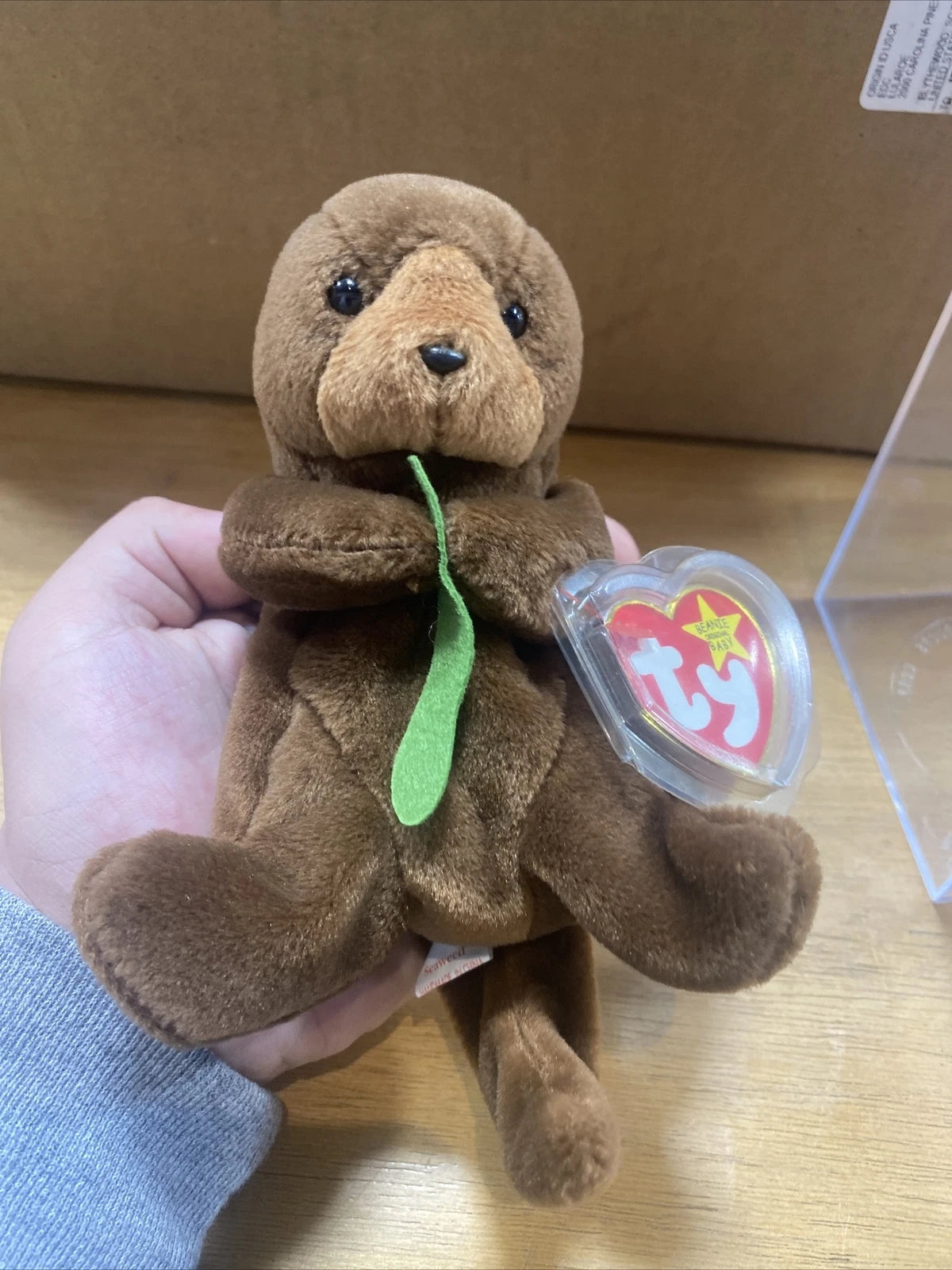 PERFECT CONDITION TY Seaweed Beanie Baby W/ PVC Pellets. Tag *ERRORS* 1995