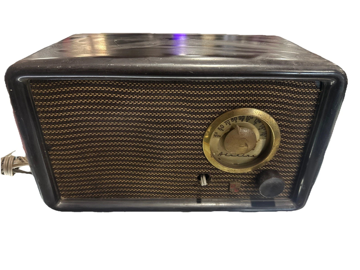 VintageMontgomery Wards Airline Model 57c119 Tube Radio Brown as is parts only