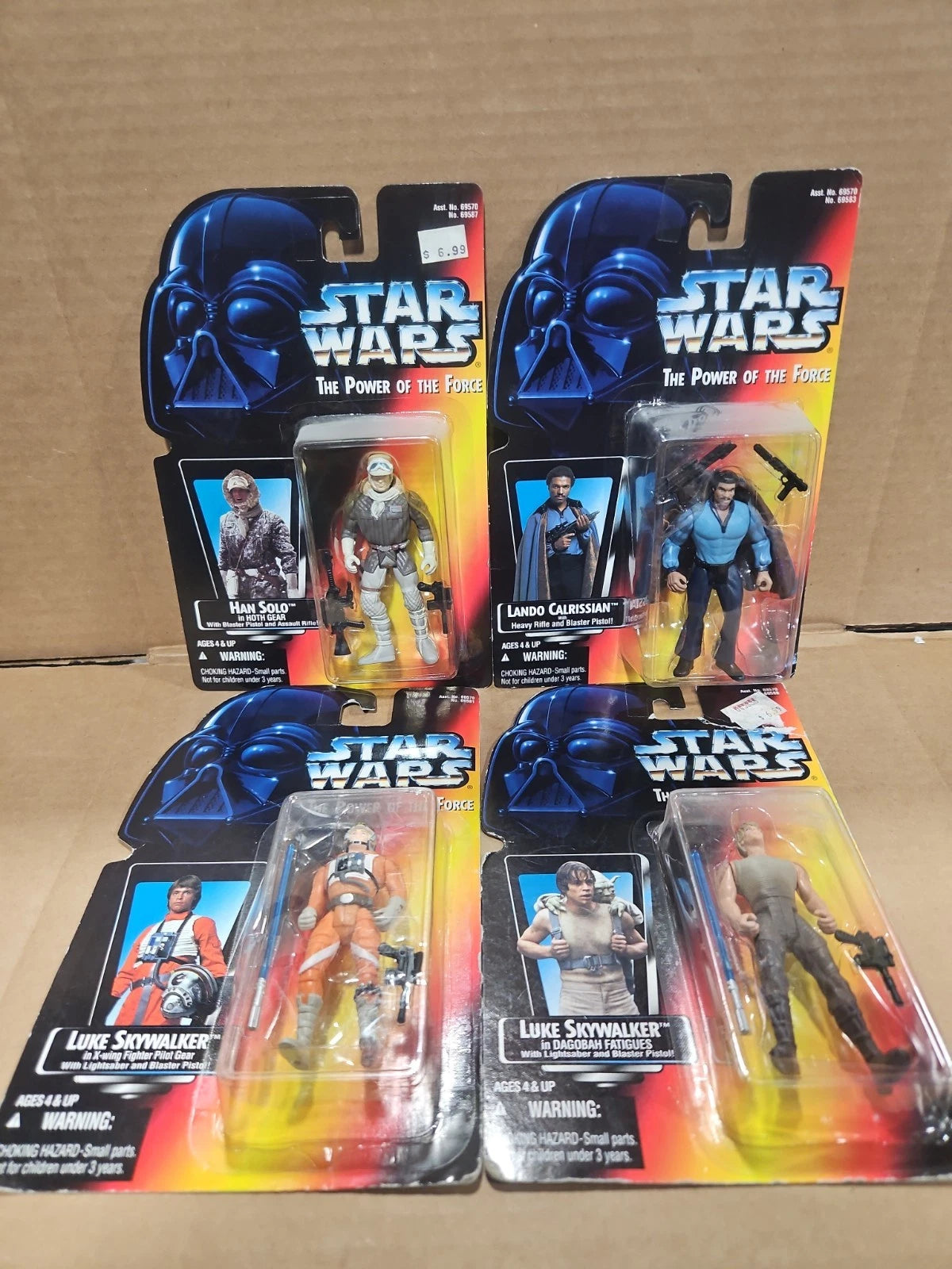 4 STAR WARS The Power of the Force 1995 Tonka LucasFilm Kenner Action Figures