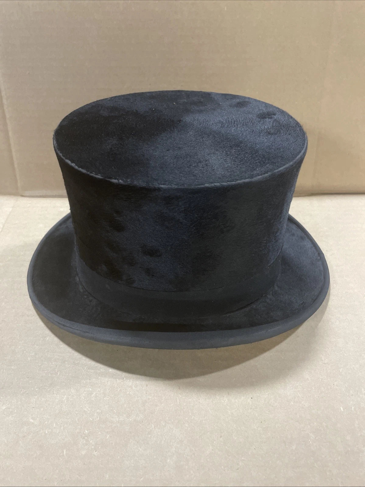 Vintage Beaver Fur Top Hat Black MENS Lincoln Bennett