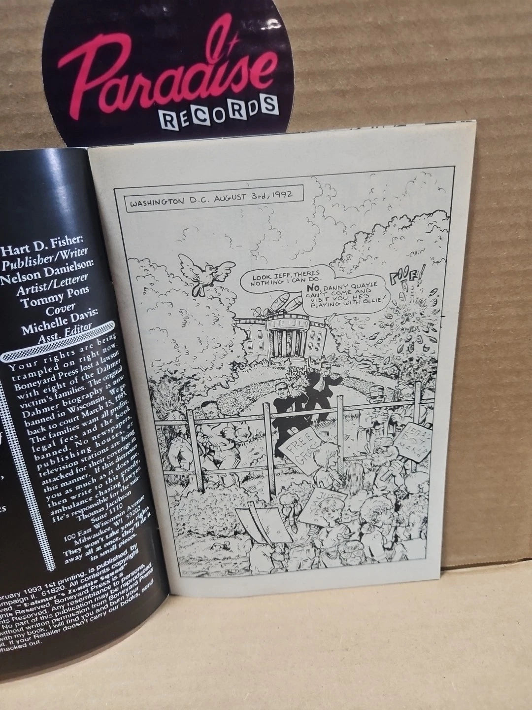 Dahmer's Zombie Squad #1 (1993) Boneyard Press Signed EDITION Comic No COA