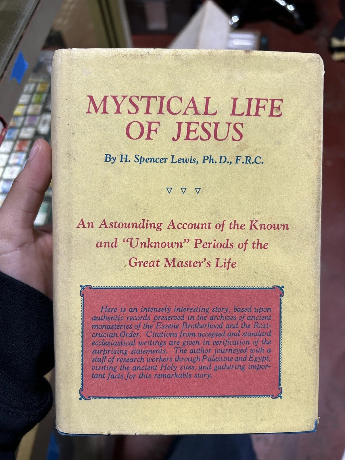The Mystical Life Of Jesus By Spencer Lewis Vintage 1982 Hardcover DJ