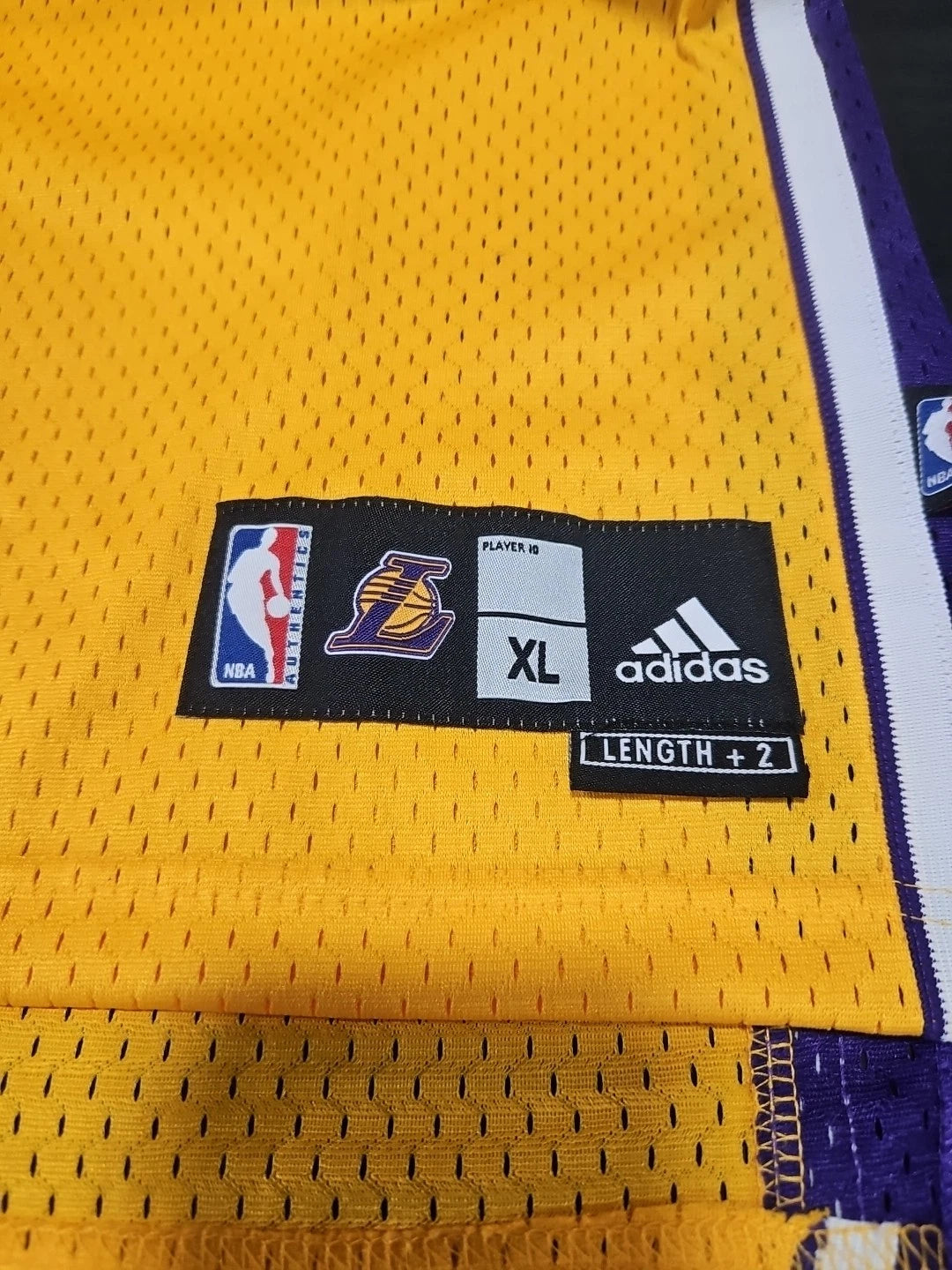 Authentic Adidas Los Angeles Lakers Ron Artest Swingman Jersey Men XL Rare