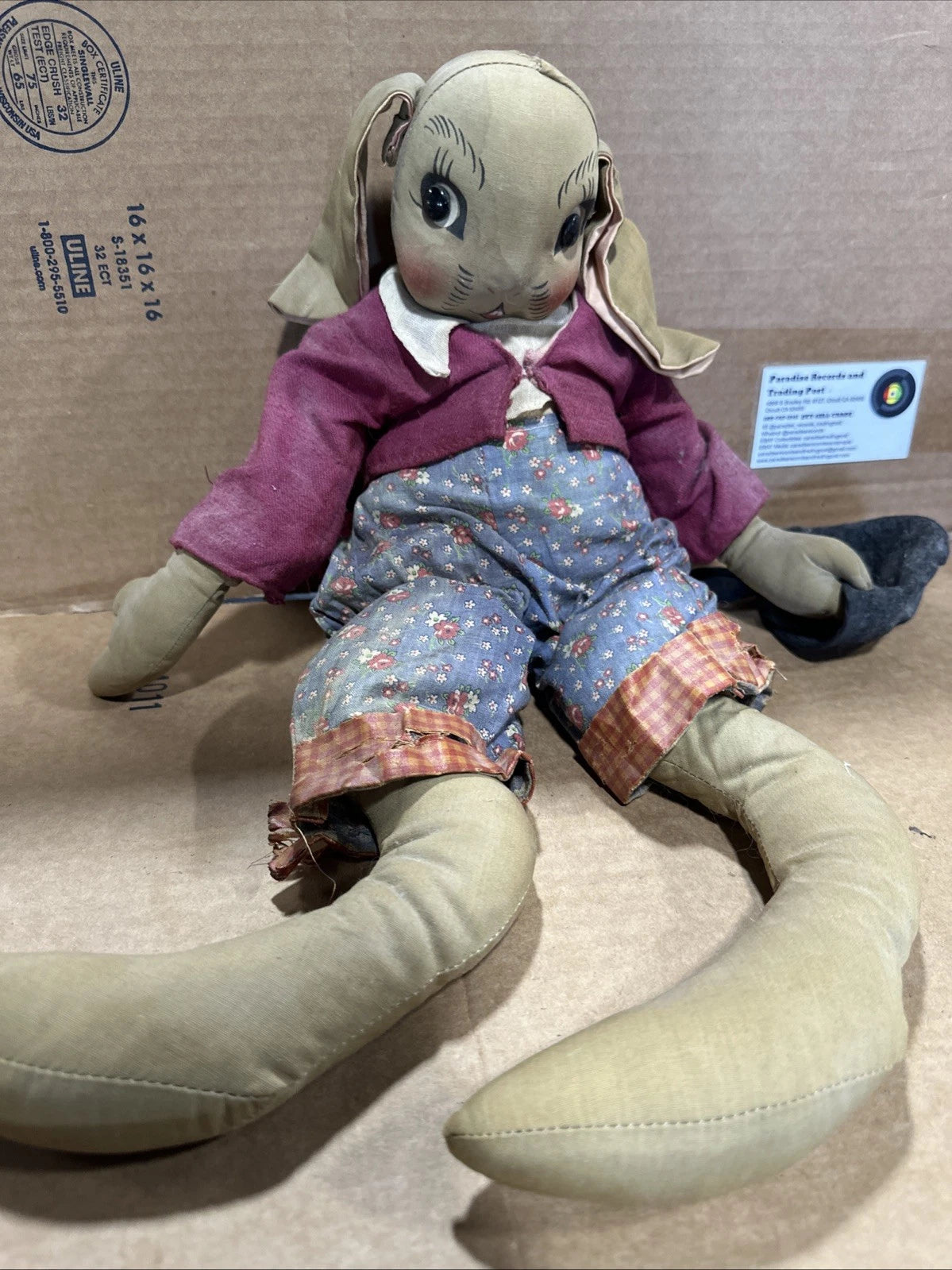 Vintage Uncle Wiggly Cloth Doll Georgene 18”
