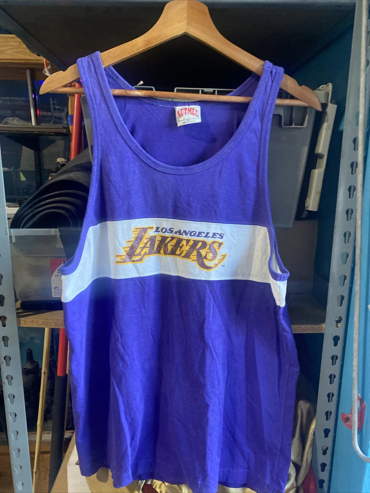 VTG Los Angeles LA Lakers NBA Tank Top Shirt Mens XL X-Large Nutmeg Mills USA