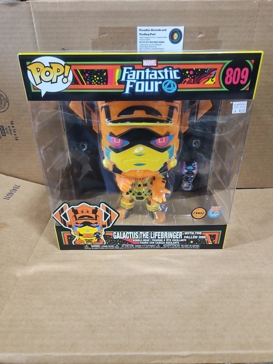 Funko Pop! Jumbo Black Light GALACTUS the Lifebringer with The Fallen One #809