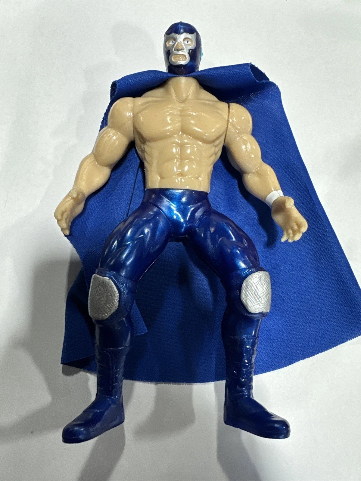 Blue Demon Mexican Wrestler Action Figure 7" Lucha Libre CMLL AAA Blue Mask Cape