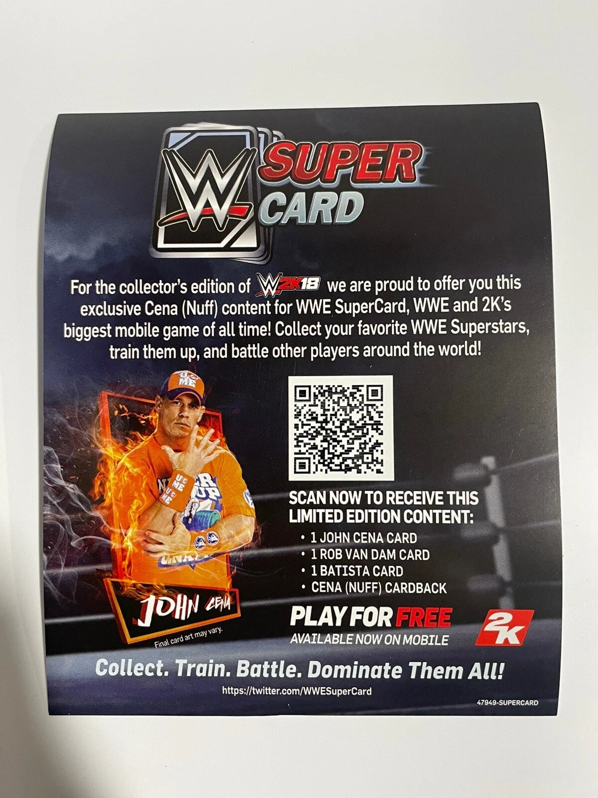 WWE 2K18 Cena / Nuff Collector's Edition Xbox One Sealed
