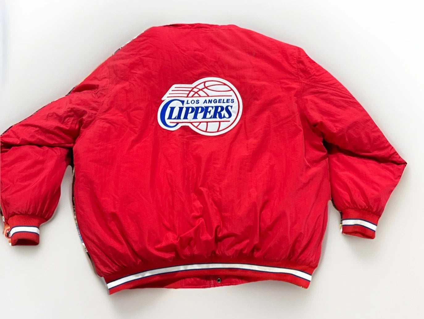 Vintage Reebok LA Clippers Red Embroidered Varsity Jacket Youth X-Large Bomber