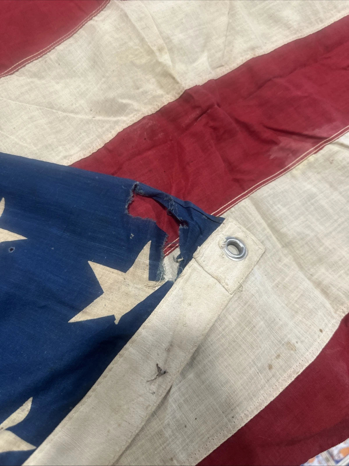 Vintage 48 Star American Flag Wool About 53 X 89