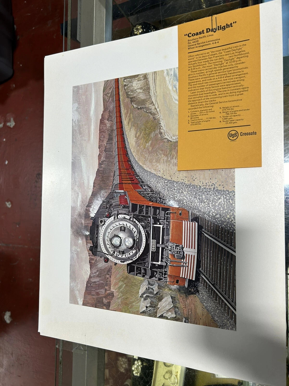 Vintage Lot of 6 USS Creosote Artist Locomotive Train Prints