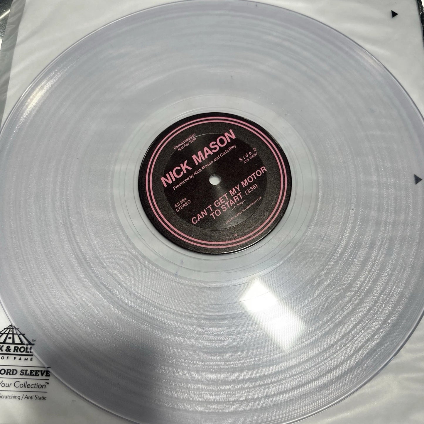 Nick Mason Fictitious Sports LP 1981 Pink Floyd Drummer Clear Vinyl Promo AS 964
