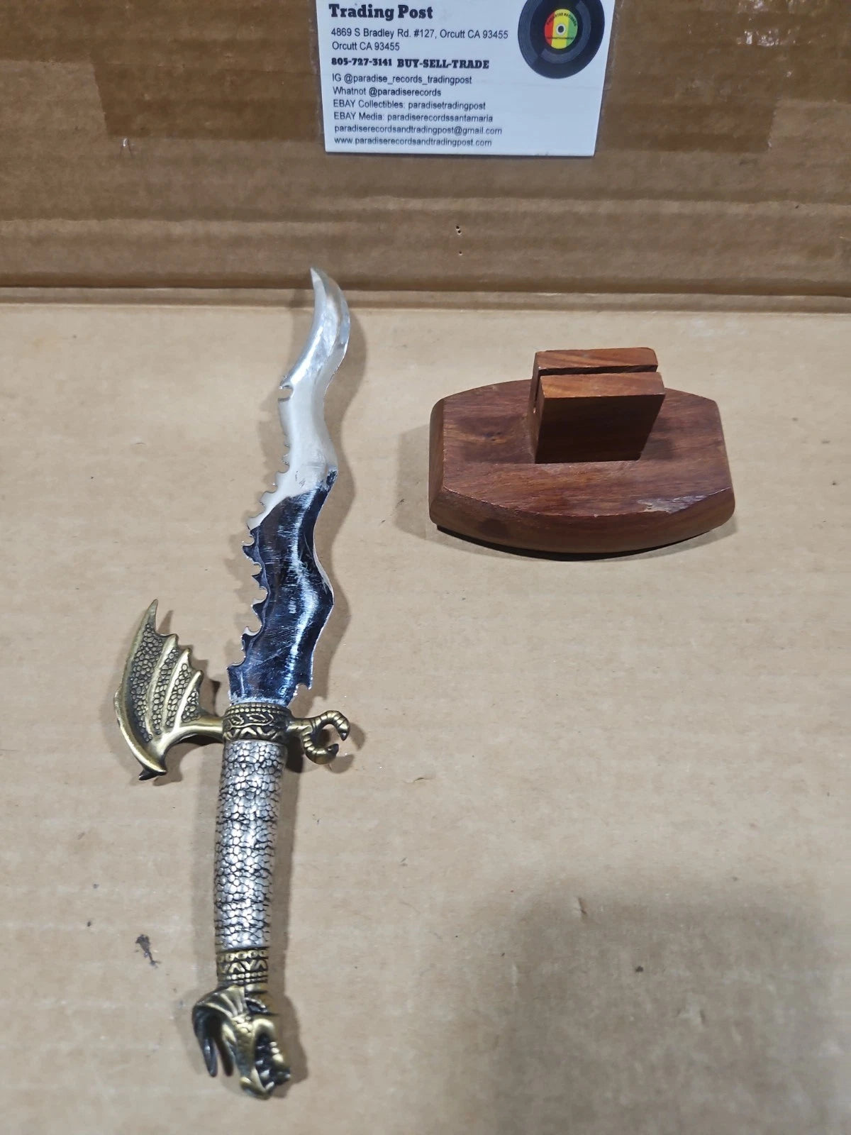Dragon Double Bladed Dagger/Knife/Sword For Display