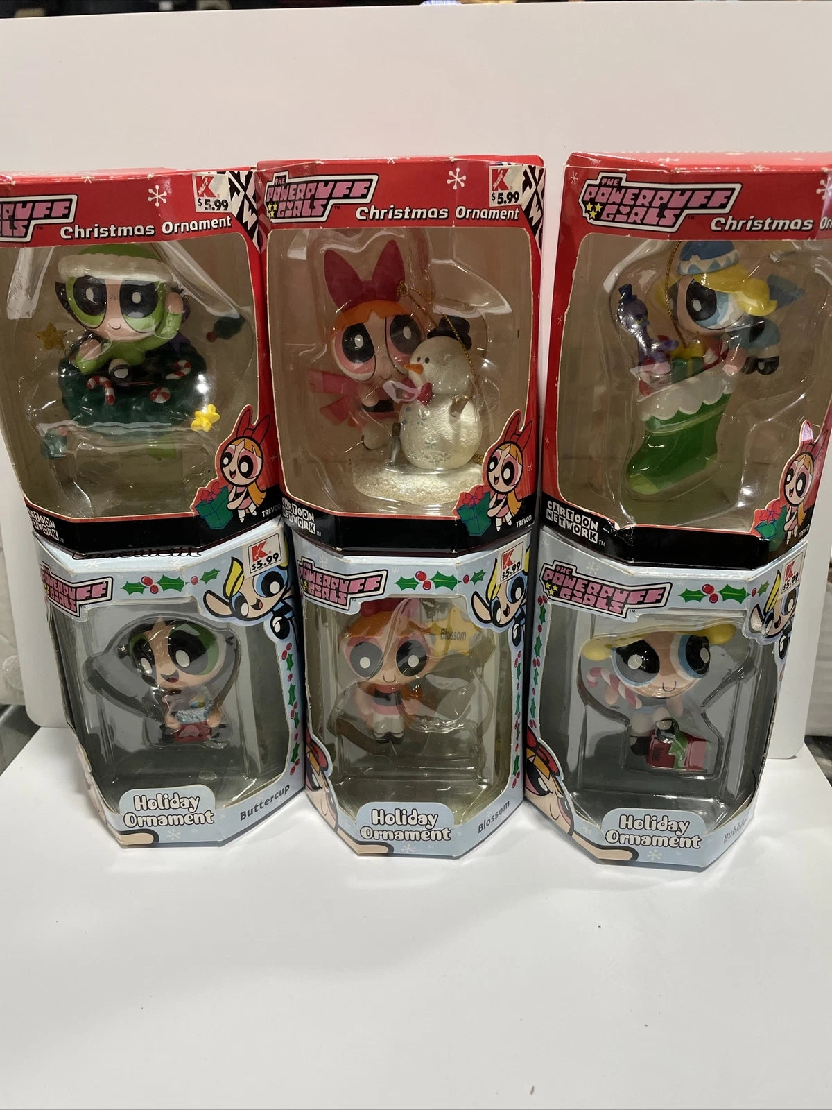 Trevco Cartoon Network The Powerpuff Girls Set Of 6 Christmas Ornaments NEW