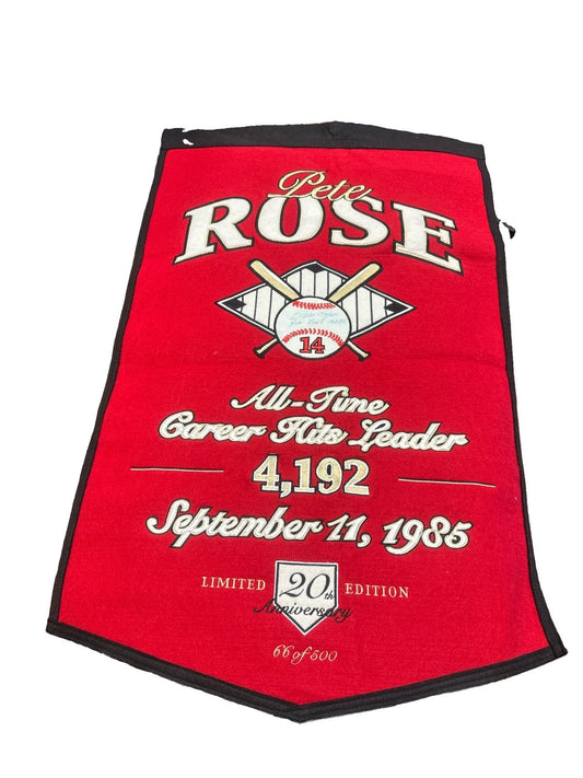 Pete Rose Cincinnati Reds signed Career Hits Leader 4192 1985 20th Anniversary