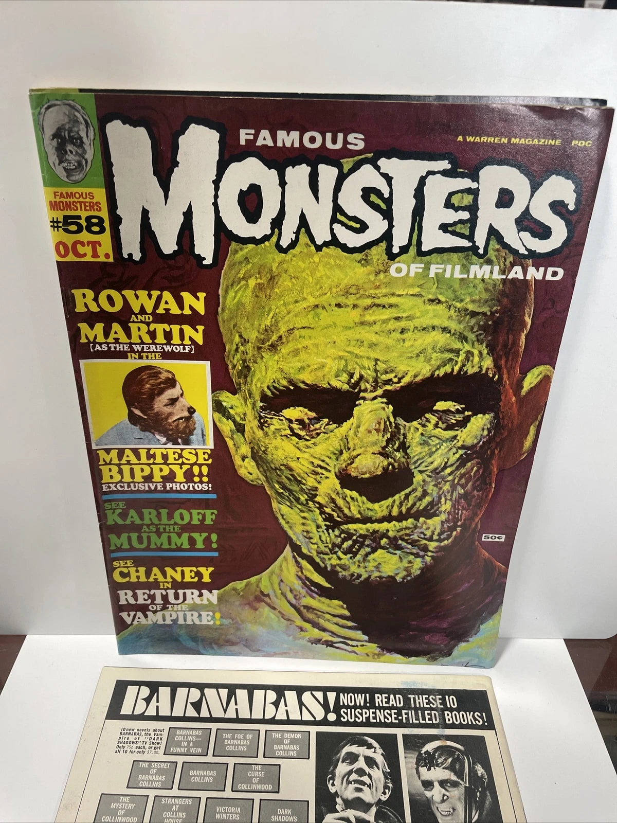 FAMOUS MONSTERS OF FILMLAND #61 JAN #58 OCT #50 JULY COVER MAGAZINES