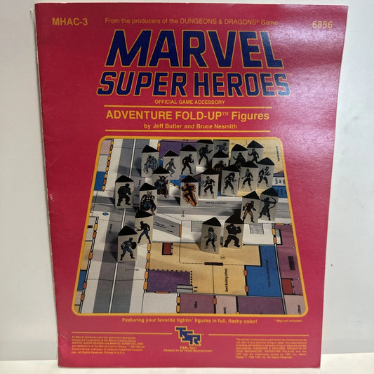 1984 MARVEL SUPER HEROES GAME ACCESSORY FOLD-UP FIGURES TSR 6856 Never Used!