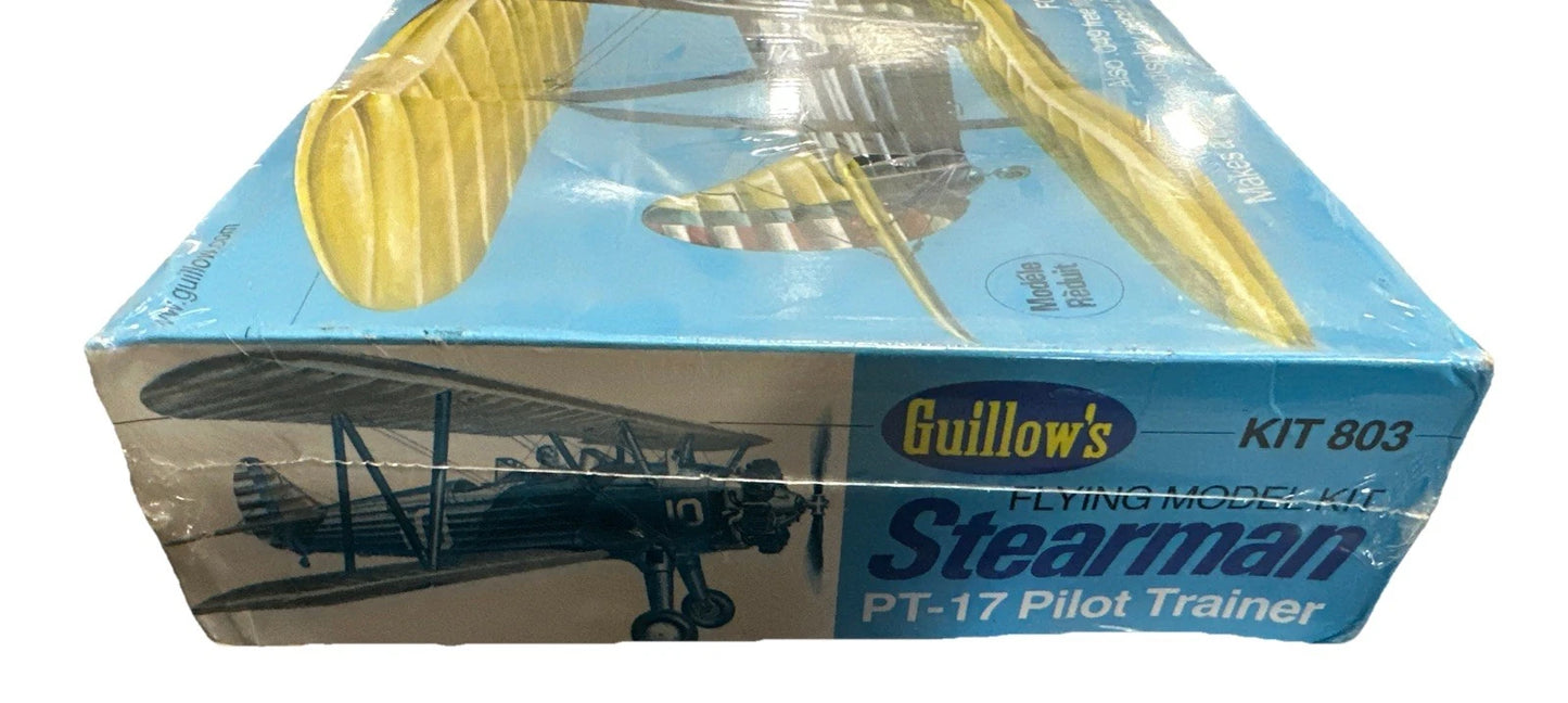 Guillows Stearman PT-17 WW2 Pilot Trainer Balsa Model Airplane Kit 803 Sealed