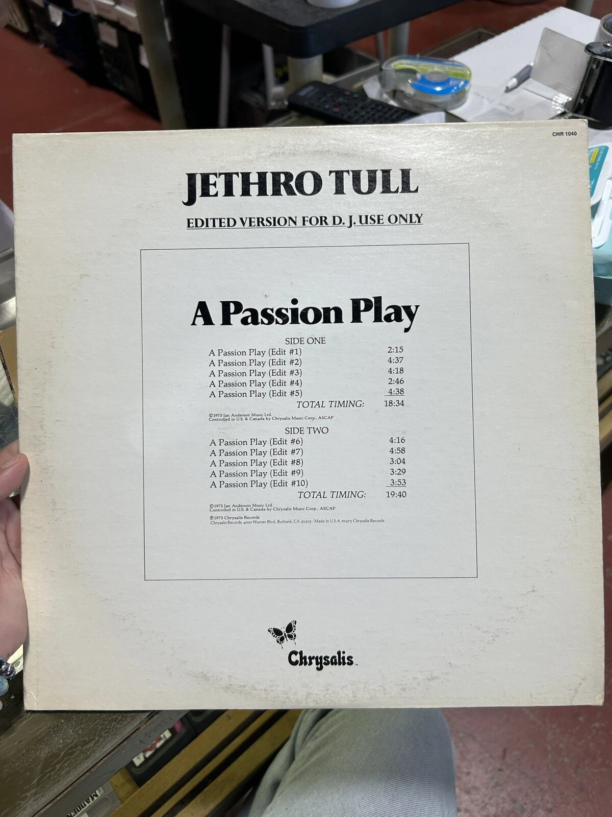 Jethro Tull A Passion Play Edited For D.J. Use Only CHR 1040 Vinyl Record vg++