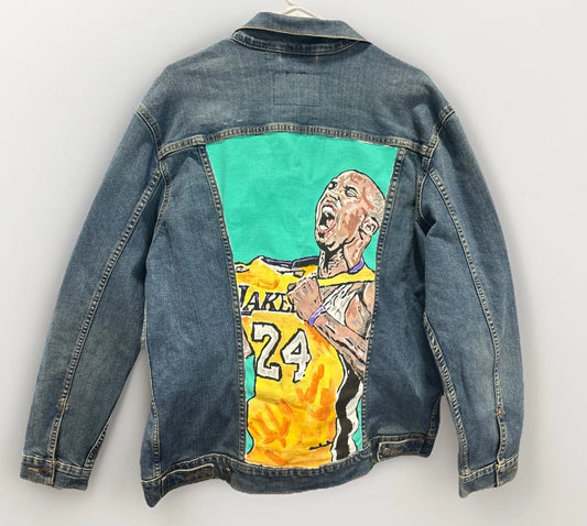 Custom Hand Painted Kobe Bryant Levi’s Jacket Local Artist Made
