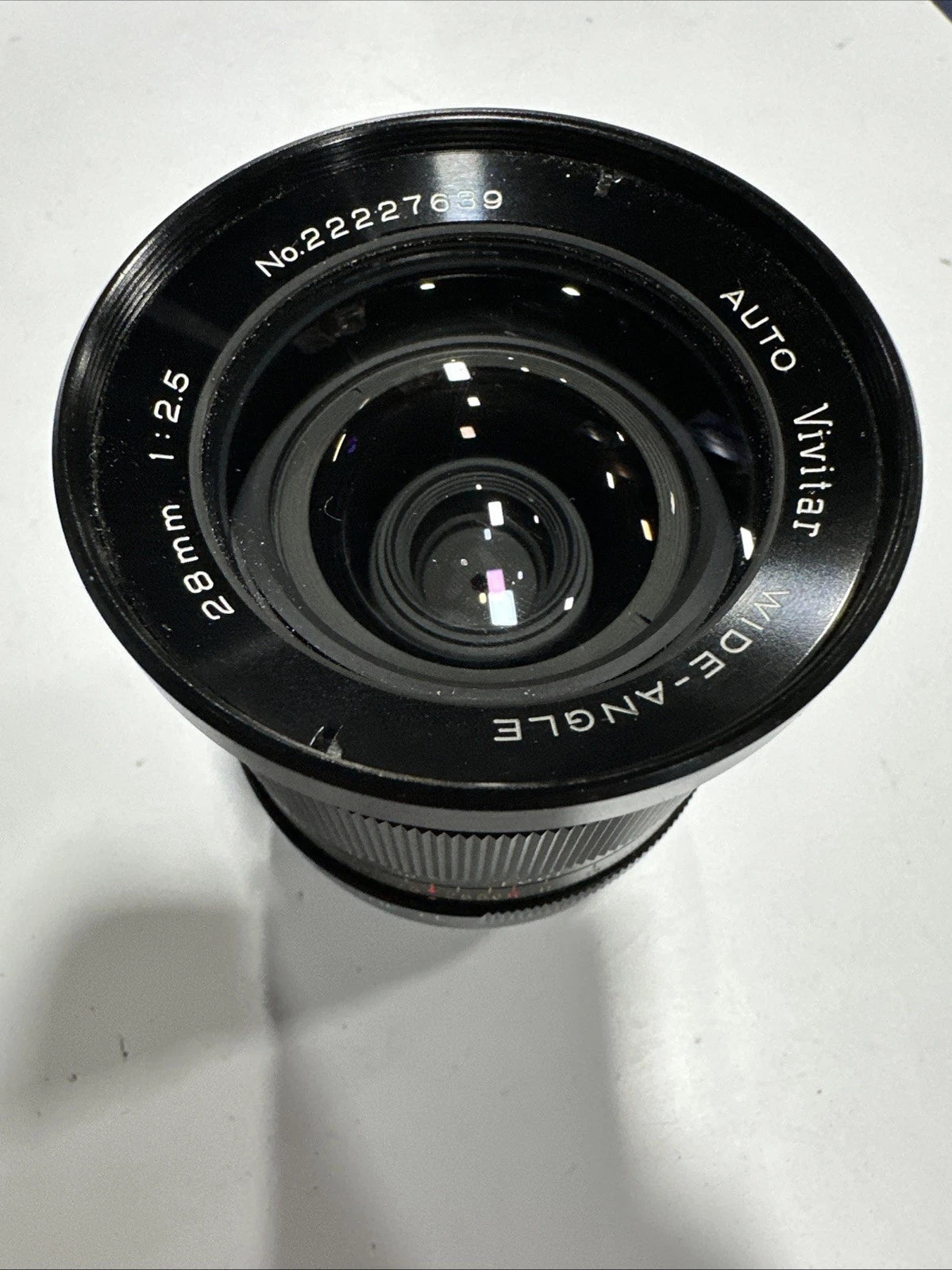 Vivitar Auto Wide-Angle 28mm 1:2.5 Lens, No. 22203214 116 EE Untested With Case