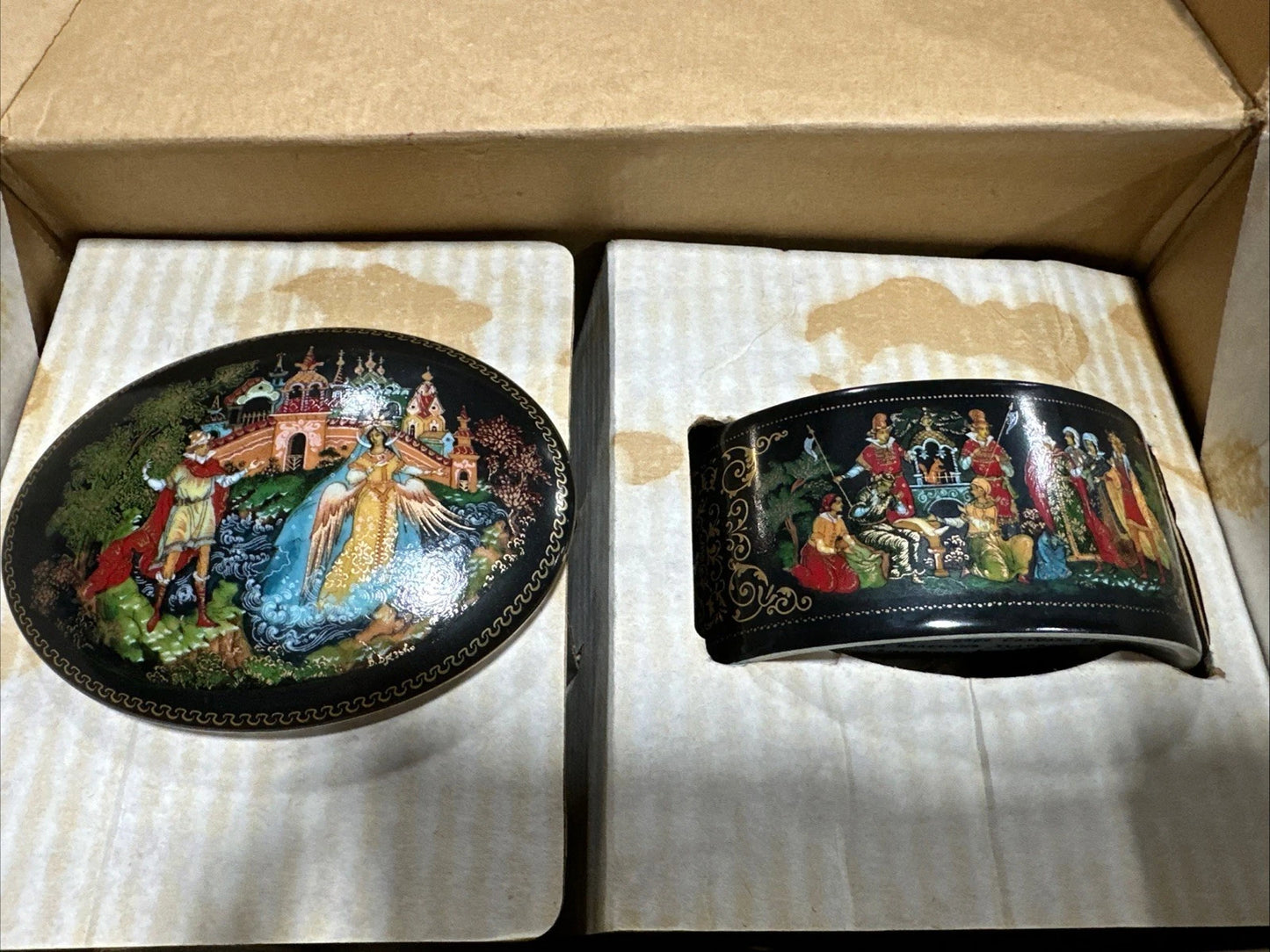 Russian Palekh Porcelain Art Trinket Box Tsar Saltan 1989 Limited Edition USSR