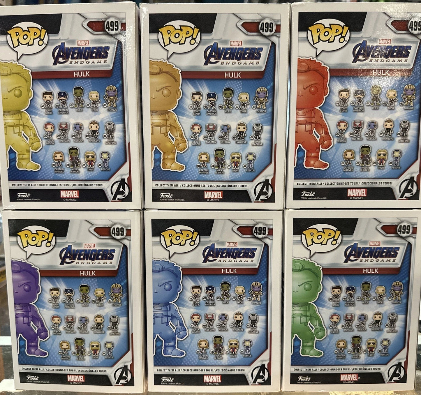 Funko Pop! Marvel Avengers: Endgame Chrome Hulk #499 Walmart Exclusive Lot of 6