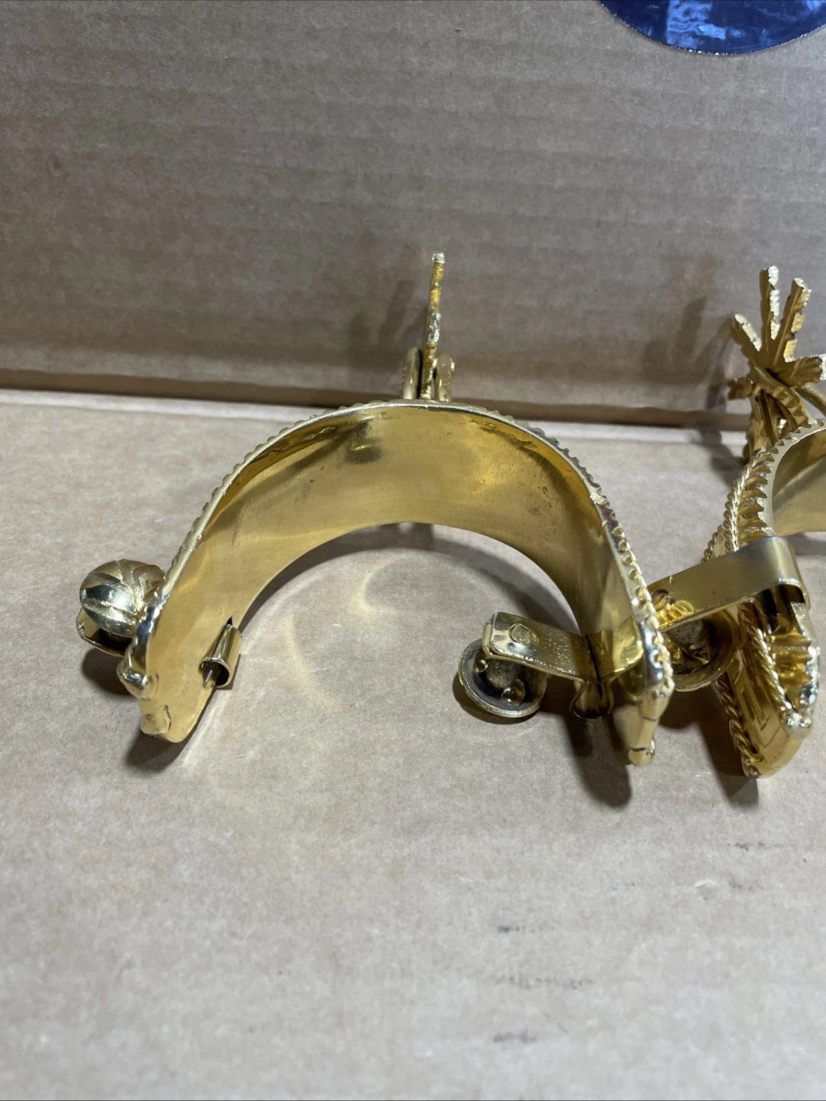Vintage Mexican Spurs Goldplated Stainless Steel Great Condition Unique