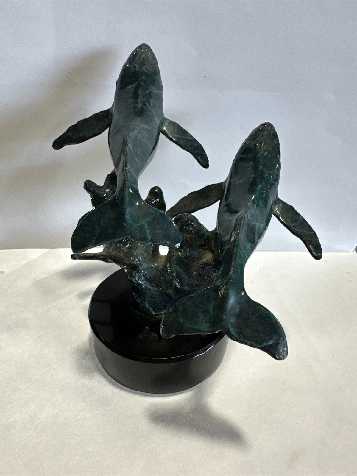 Christian R Lassen 153/300 Bronze Enamel Whale Sculpture