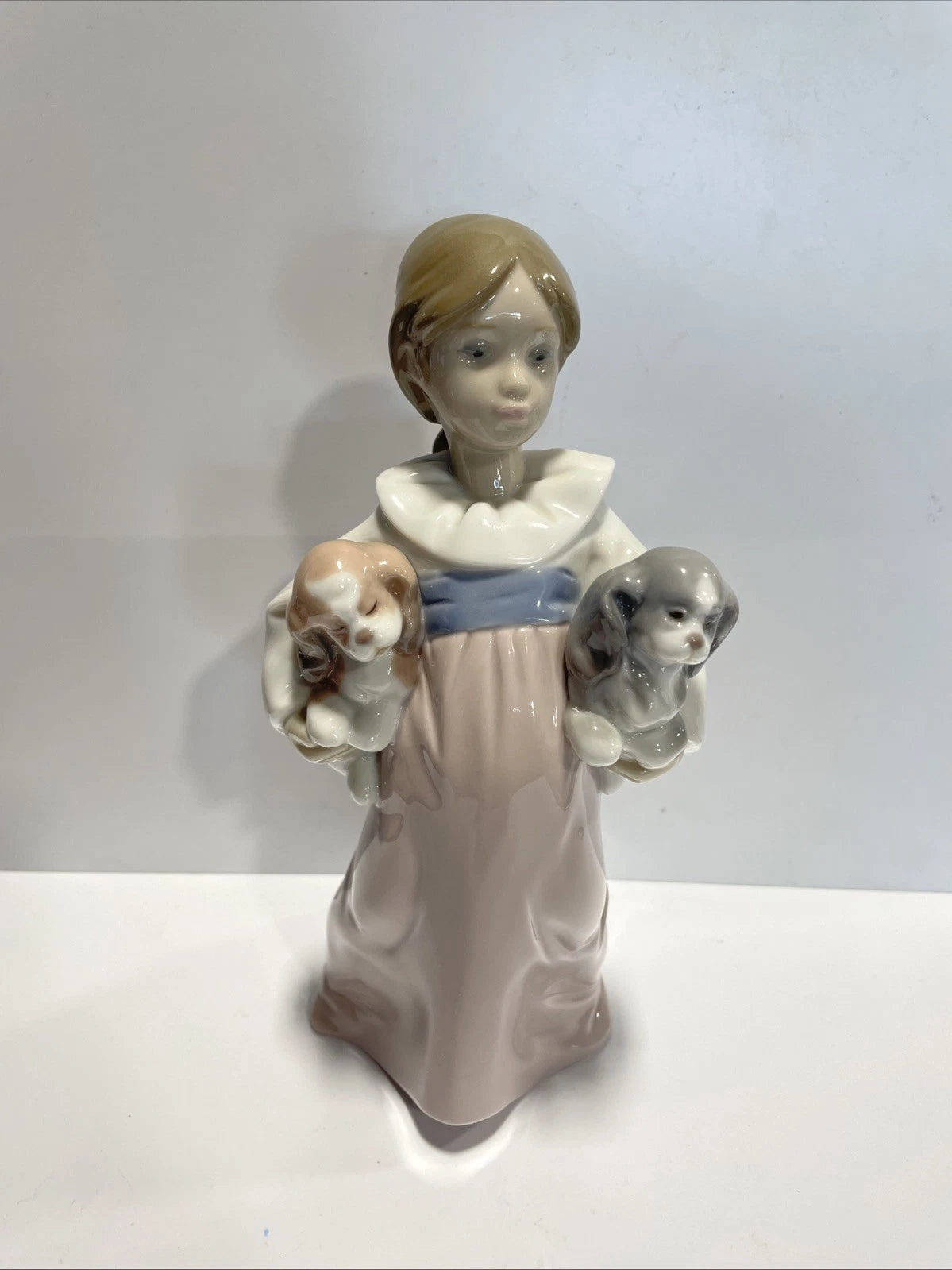 Lladro Arms Full of Love Figurine 6419 Girl And Puppies Rare Vintage