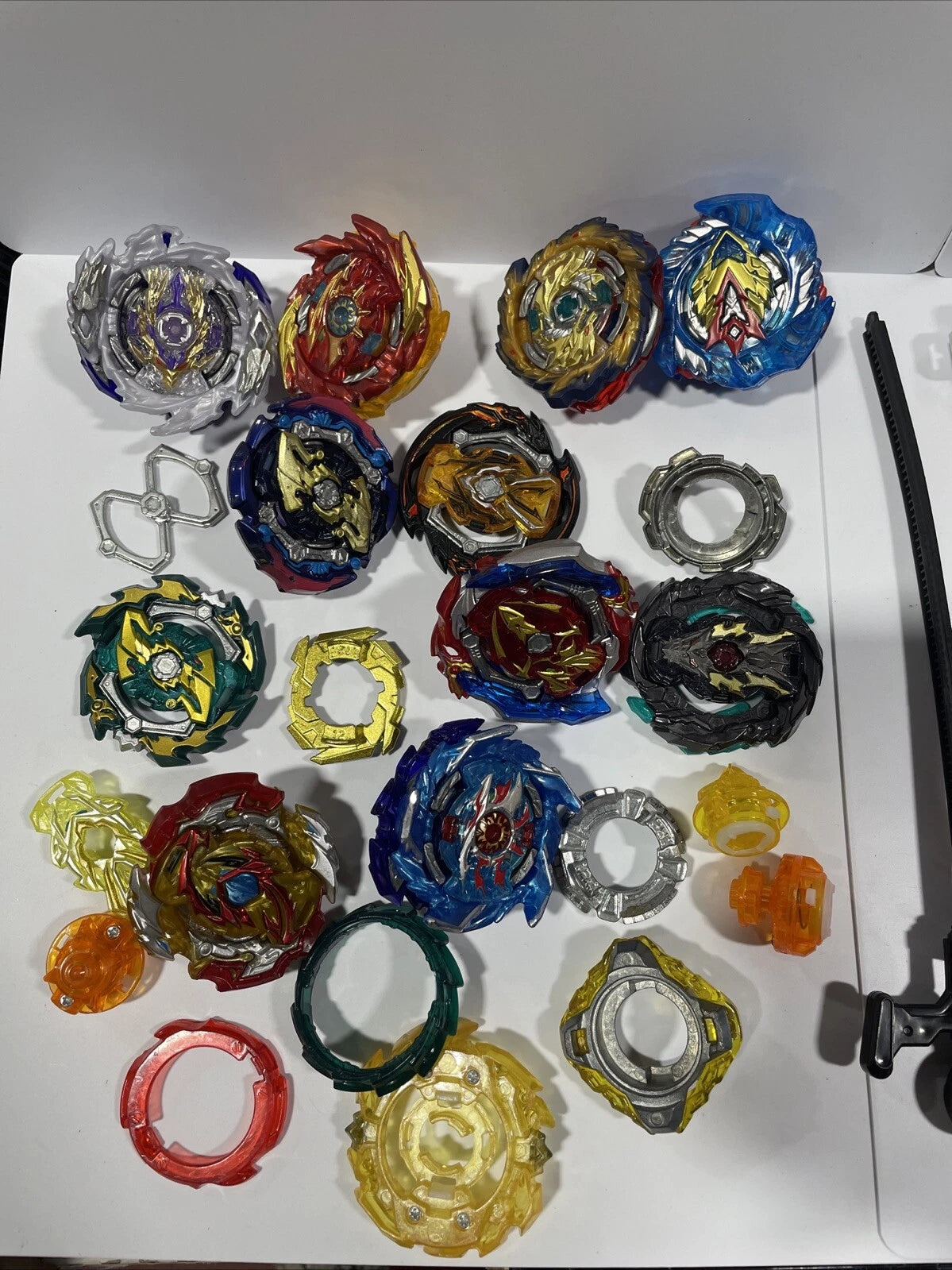 Beyblade Style With Interchangeable Parts Launcher Rip Cord Lot Of 11
